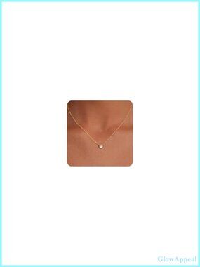 14k Gold Plated Cubic Zirconia Pendant Necklace Dainty